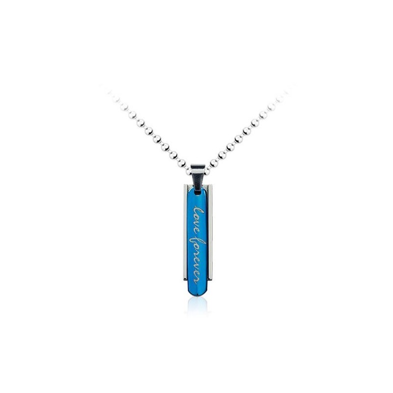 Colgante De Titanio Azul Para Hombre - Cadena Gratis - Cadena Gratis Colgante De Titanio Azul Para Hombre - Cadena Gratis - Cadena Gratis