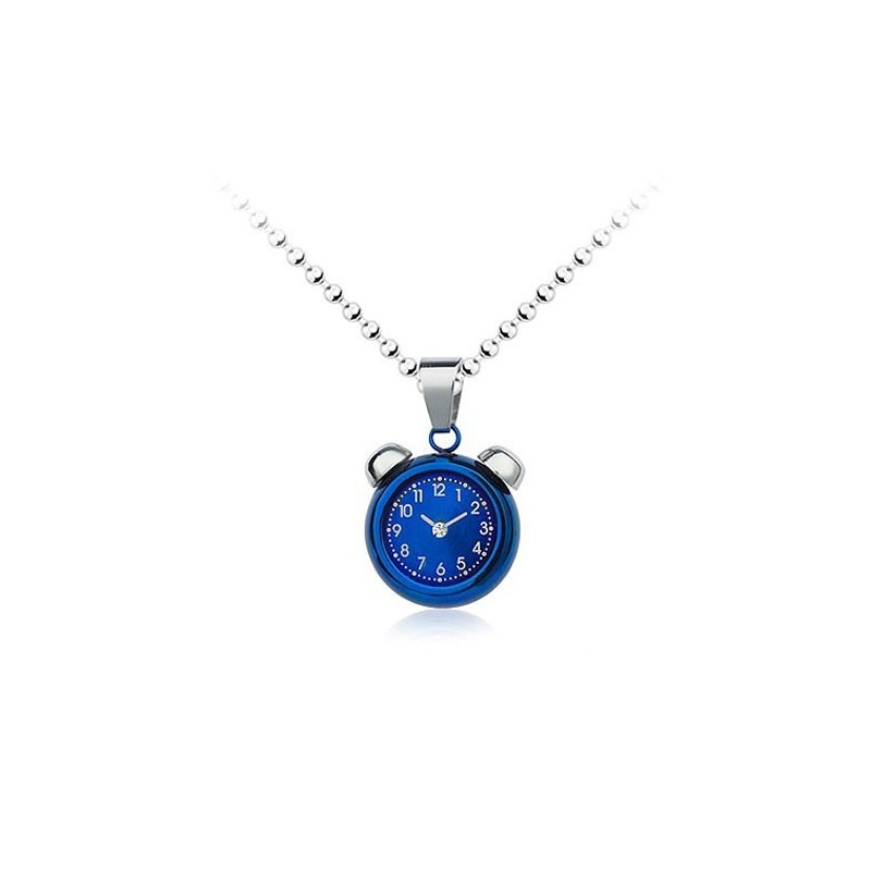 Colgante De Titanio Con Diseño De Reloj Despertador Azul Para Hombre (Cadena Gratis) Colgante De Titanio Con Diseño De Reloj Despertador Azul Para Hombre (Cadena Gratis)