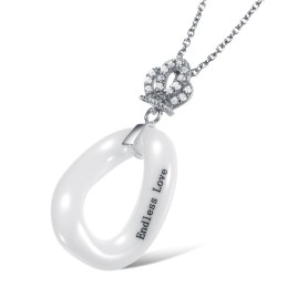 Collar De Cerámica De Tungsteno Con Fuente O Para Mujer De Alta Calidad