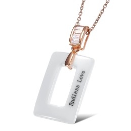 Collar Cuadrado De Cerámica Y Tungsteno Para Mujer, De Renombre Mundial
