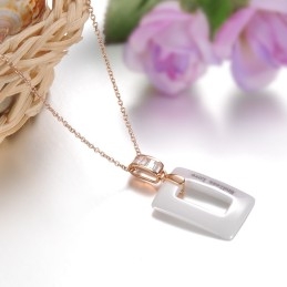 Collar Cuadrado De Cerámica Y Tungsteno Para Mujer, De Renombre Mundial