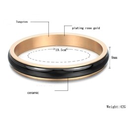 Brazalete De Cerámica De Tungsteno Negro De Alta Calidad