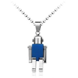 Lindo Colgante De Titanio Azul Con Forma De Robot Para Hombre (Cadena Gratis)