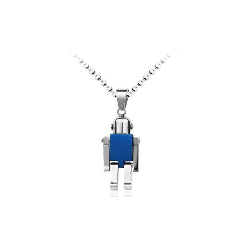 Lindo Colgante De Titanio Azul Con Forma De Robot Para Hombre (Cadena Gratis) Lindo Colgante De Titanio Azul Con Forma De Robot Para Hombre (Cadena Gratis)