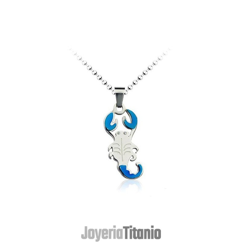 Colgante De Titanio Azul Para Hombre Con Forma De Escorpión (Cadena Gratis) Colgante De Titanio Azul Para Hombre Con Forma De Escorpión (Cadena Gratis)