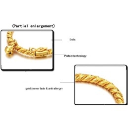 Pulsera Para Niños Chapada En Oro De 18 Quilates Con Campana, Muy Vendida En Todo El Mundo.