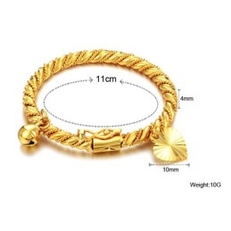 Pulsera Para Niños Chapada En Oro De 18 Quilates Con Campana, Muy Vendida En Todo El Mundo.
