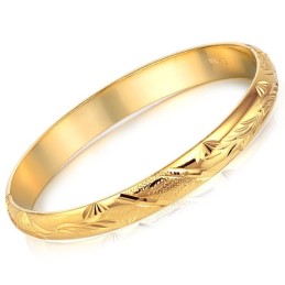 Brazalete Chapado En Oro De 18 Quilates Con Diseño De Flor Femenina De Alta Calidad
