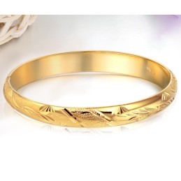 Brazalete Chapado En Oro De 18 Quilates Con Diseño De Flor Femenina De Alta Calidad