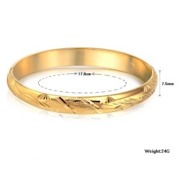 Brazalete Chapado En Oro De 18 Quilates Con Diseño De Flor Femenina De Alta Calidad