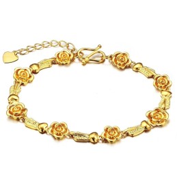 Pulsera Femenina De Alta Calidad Chapada En Oro De 18 Quilates