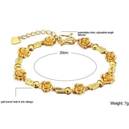Pulsera Femenina De Alta Calidad Chapada En Oro De 18 Quilates