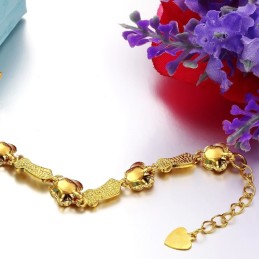 Pulsera Femenina De Alta Calidad Chapada En Oro De 18 Quilates