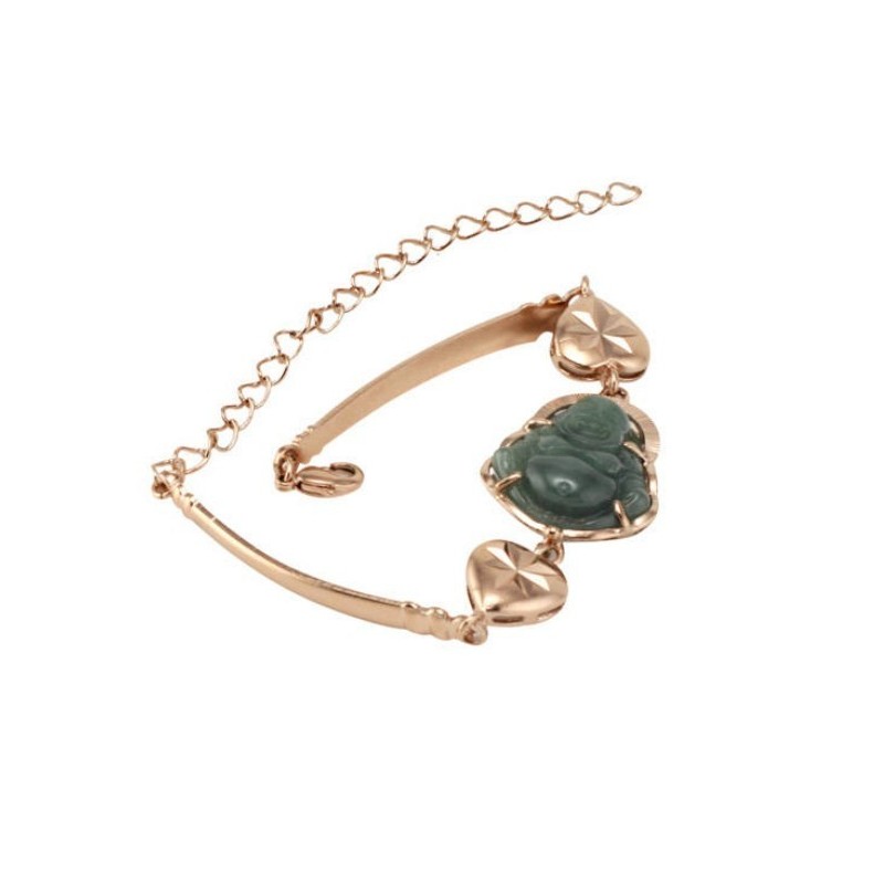 Pulsera De Buda De Jade Chapada En Oro De 18 Quilates De Calidad Confiable Pulsera De Buda De Jade Chapada En Oro De 18 Quilates De Calidad Confiable