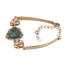 Pulsera De Buda De Jade Chapada En Oro De 18 Quilates De Calidad Confiable
