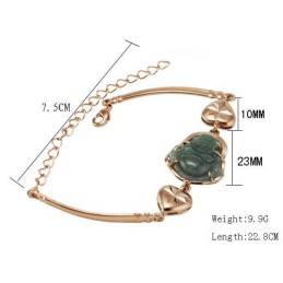 Pulsera De Buda De Jade Chapada En Oro De 18 Quilates De Calidad Confiable