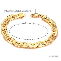 Pulsera Chapada En Oro De 18 Quilates Con Fuente G Para Hombre De Amplia Variedad
