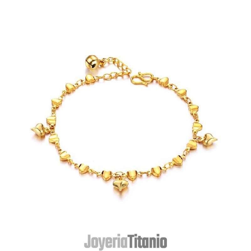 Pulsera De Corazón Para Mujer, Chapada En Oro De 18 Quilates, De Calidad Estable Pulsera De Corazón Para Mujer, Chapada En Oro De 18 Quilates, De Calidad Estable