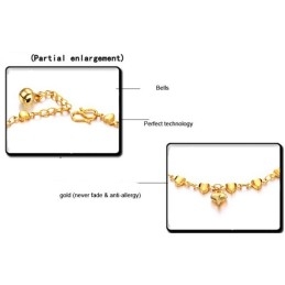 Pulsera De Corazón Para Mujer, Chapada En Oro De 18 Quilates, De Calidad Estable