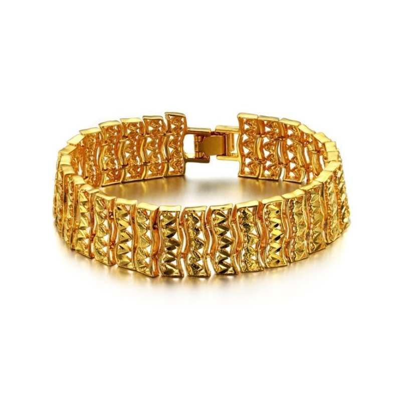 Pulsera Masculina De Calidad Superior Chapada En Oro De 18 Quilates Pulsera Masculina De Calidad Superior Chapada En Oro De 18 Quilates