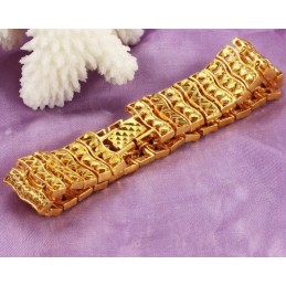 Pulsera Masculina De Calidad Superior Chapada En Oro De 18 Quilates