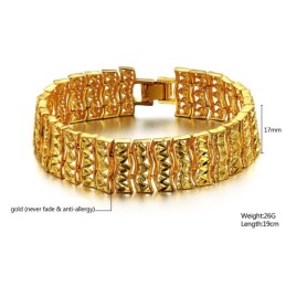 Pulsera Masculina De Calidad Superior Chapada En Oro De 18 Quilates