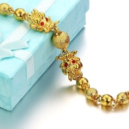 Pulsera Chapada En Oro De 18 Quilates Con Forma De Dragón, Calidad Y Cantidad Garantizadas