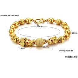 Pulsera Chapada En Oro De 18 Quilates Con Forma De Dragón, Calidad Y Cantidad Garantizadas