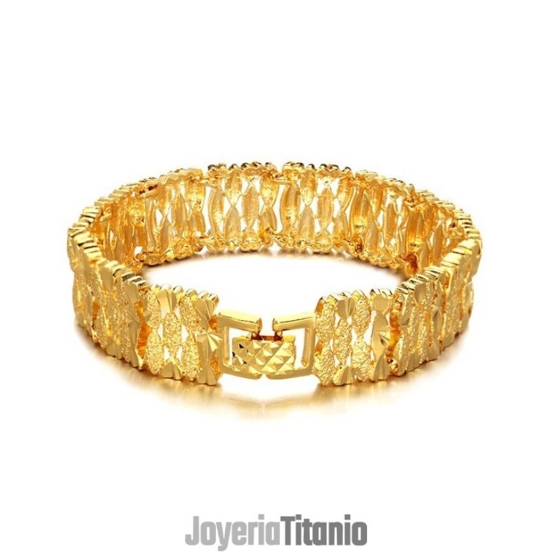 Pulsera Femenina Chapada En Oro De 18 Quilates De Renombre Mundial