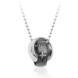 Hermoso Colgante Anular De Titanio Negro Para Hombre (Cadena Gratis)