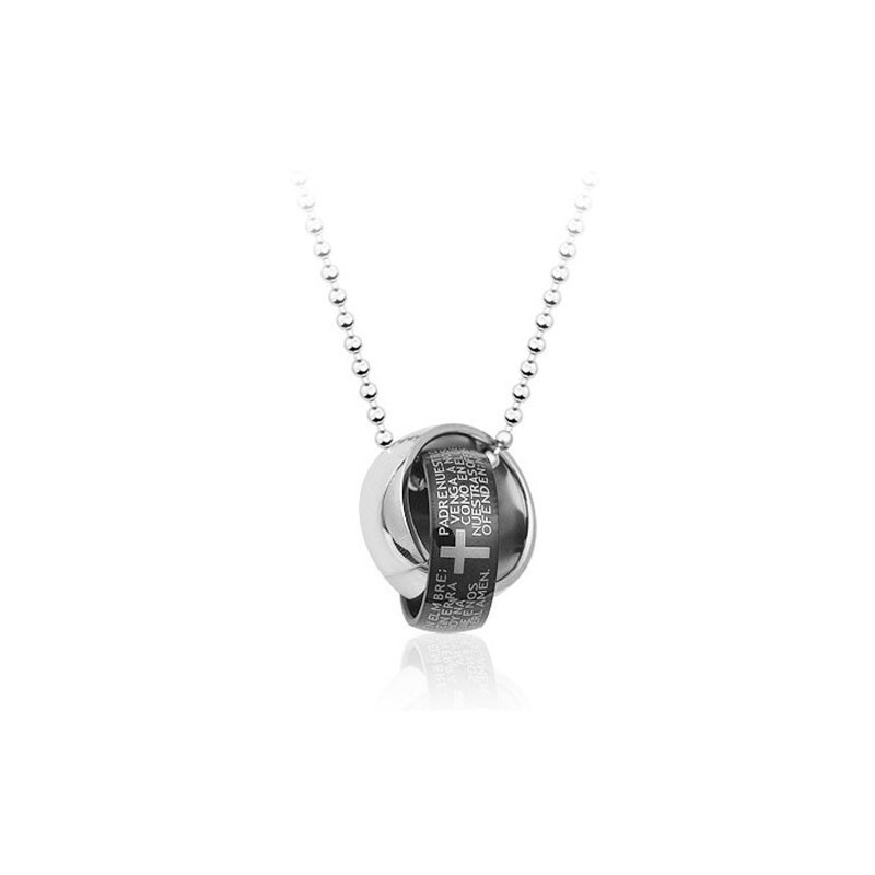 Hermoso Colgante Anular De Titanio Negro Para Hombre (Cadena Gratis) Hermoso Colgante Anular De Titanio Negro Para Hombre (Cadena Gratis)