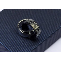 Hermoso Colgante Anular De Titanio Negro Para Hombre (Cadena Gratis)