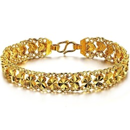 Pulsera De Corazón Para Mujer, Chapada En Oro De 18 Quilates, De Calidad Estable