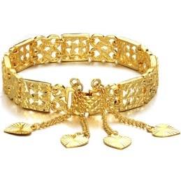 Pulsera Femenina Chapada En Oro De 18 Quilates, Duradera Y De Uso Frecuente