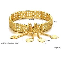Pulsera Femenina Chapada En Oro De 18 Quilates, Duradera Y De Uso Frecuente