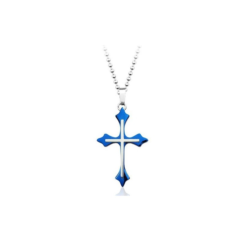 Colgante Popular De Titanio Azul Para Hombre - Cadena Gratis Colgante Popular De Titanio Azul Para Hombre - Cadena Gratis