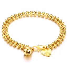 Pulsera De Mujer Con Forma De Bola Bañada En Oro De 18 Quilates, La Reina De La Calidad