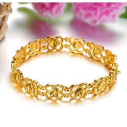 Pulsera De Corazón Para Mujer De Alta Calidad Chapada En Oro De 18 Quilates