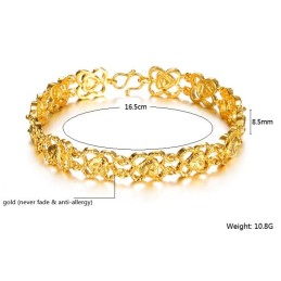 Pulsera De Corazón Para Mujer De Alta Calidad Chapada En Oro De 18 Quilates