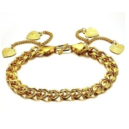 Pulsera De Corazón Para Mujer Chapada En Oro De 18 Quilates Con Calidad Y Cantidad Garantizadas