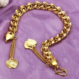 Pulsera De Corazón Para Mujer Chapada En Oro De 18 Quilates Con Calidad Y Cantidad Garantizadas