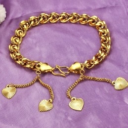 Pulsera De Corazón Para Mujer Chapada En Oro De 18 Quilates Con Calidad Y Cantidad Garantizadas
