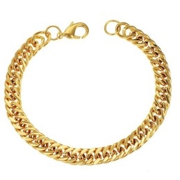 Pulsera Masculina Chapada En Oro De 18 Quilates De Calidad Estable