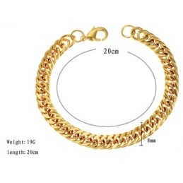 Pulsera Masculina Chapada En Oro De 18 Quilates De Calidad Estable