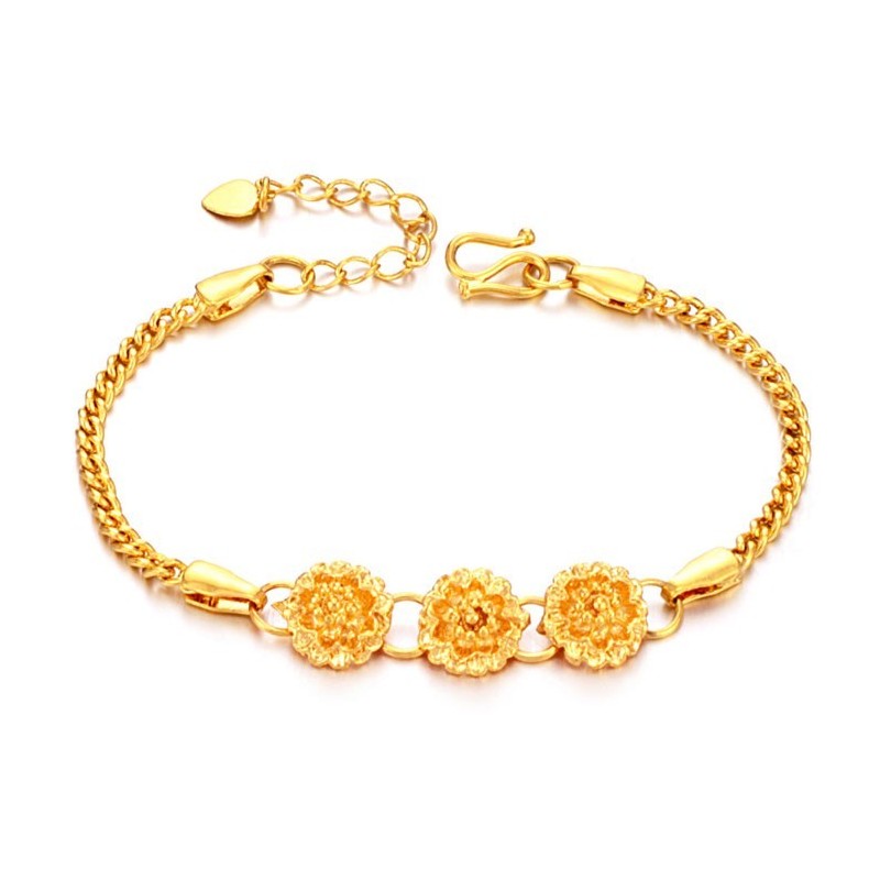 Pulsera Chapada En Oro De 18 Quilates Con Forma De Flor Femenina De Calidad Estable Pulsera Chapada En Oro De 18 Quilates Con Forma De Flor Femenina De Calidad Estable