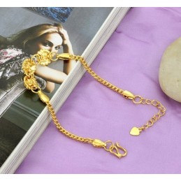 Pulsera Chapada En Oro De 18 Quilates Con Forma De Flor Femenina De Calidad Estable