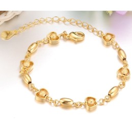 Pulsera De Mujer Con Forma De Manzana Bañada En Oro De 18 Quilates, La Reina De La Calidad