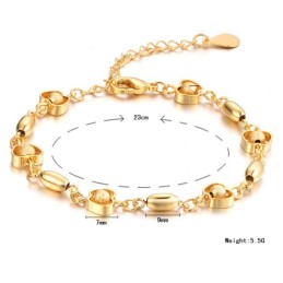 Pulsera De Mujer Con Forma De Manzana Bañada En Oro De 18 Quilates, La Reina De La Calidad