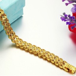 Pulsera Hueca De Calidad Superior Para Mujer, Chapada En Oro De 18 Quilates