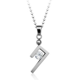 Colgante De Titanio Plateado, Sencillo Y Elegante (Cadena Gratis)